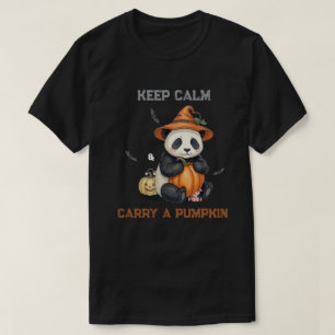 Cute Halloween Panda Pumpkin T-Shirt