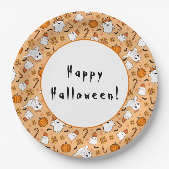 Cute Halloween Paper Plate (Front)