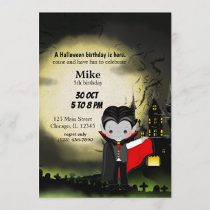 Cute Halloween party Dracula Invitation