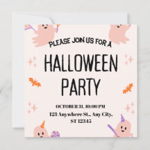 Cute Halloween Party Invitation