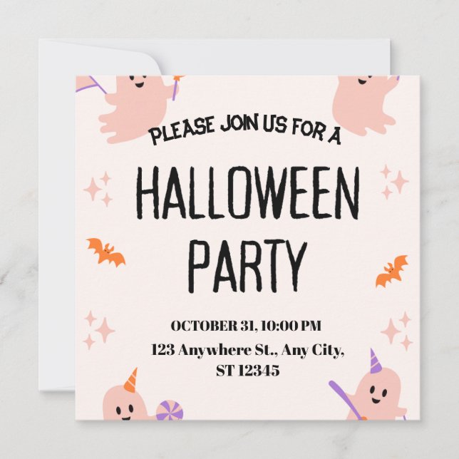 Cute Halloween Party Invitation (Front)