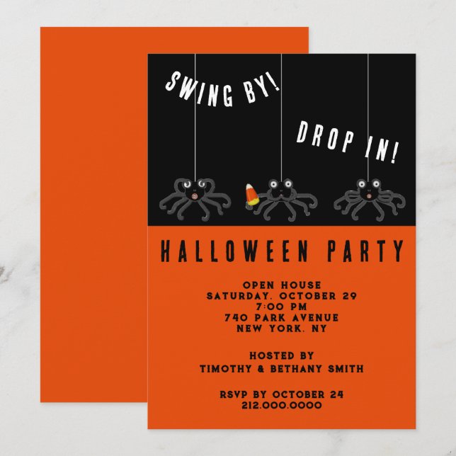 Cute Halloween Party Invitation (Front/Back)