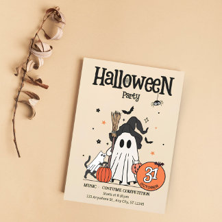 Cute Halloween party invitation