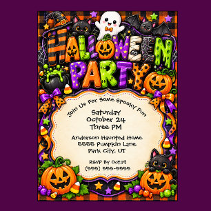Cute Halloween Party Invitation