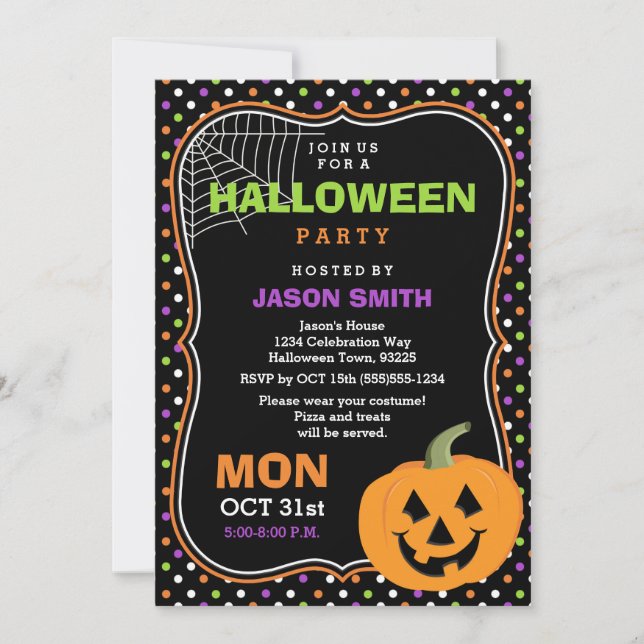 Cute Halloween Party Invitation (Front)