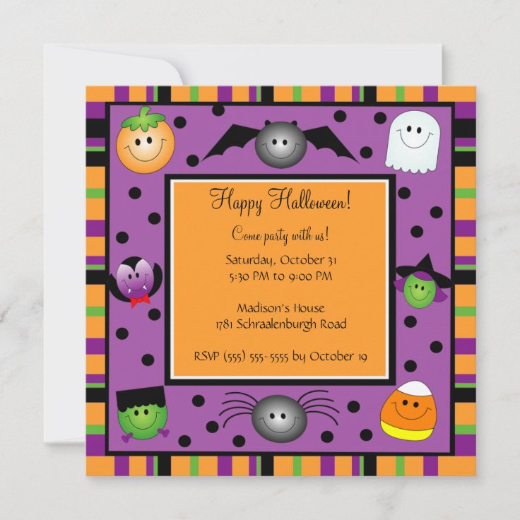 Cute Halloween Party Invitation for Kids Zazzle