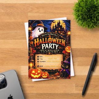 Cute Halloween Party Invitation Template | Spooky