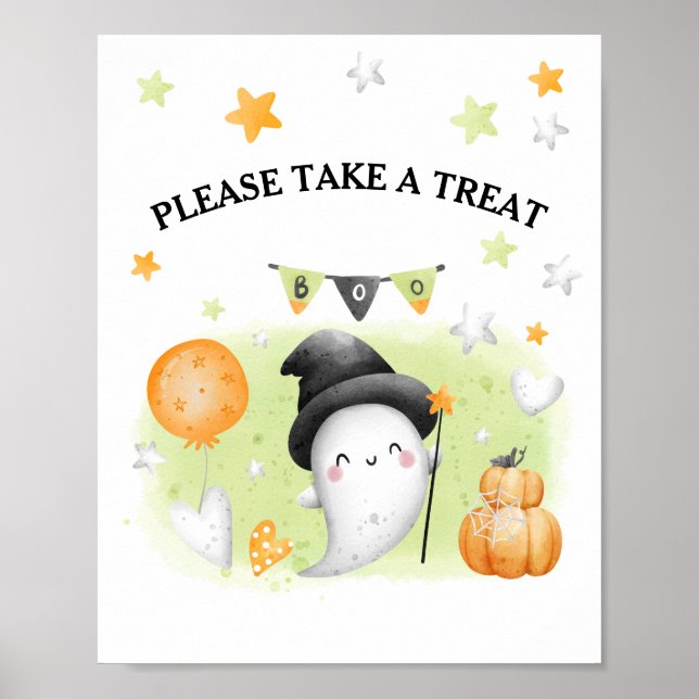 Cute Halloween Party Little Boo Favour Sign  (Front)