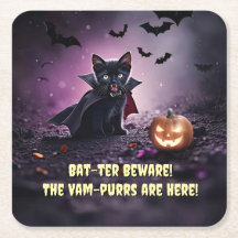 Cute Halloween Party with Black Cat Vampire