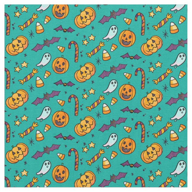 Cute Halloween Pattern Fabric (Close Up)