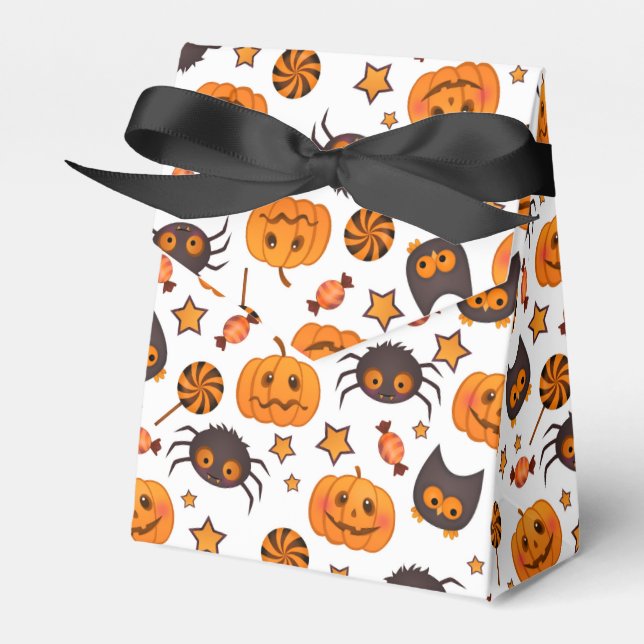 Cute Halloween Pattern Illustration Favour Box (Front Side)