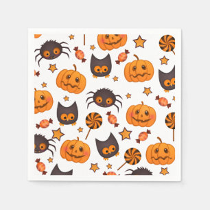 Cute Halloween Pattern Illustration Napkin