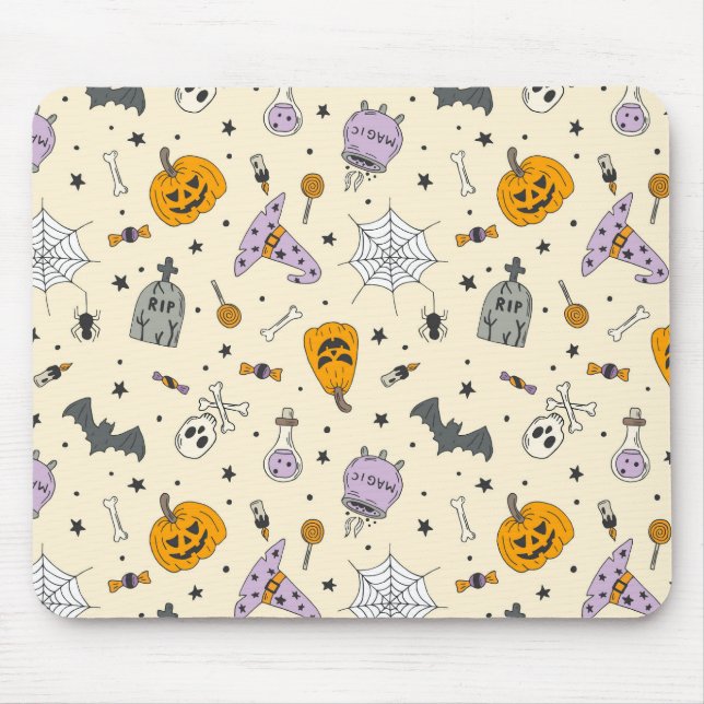 Cute Halloween Pattern Mouse Mat (Front)