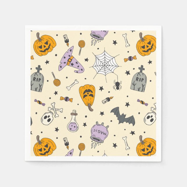 Cute Halloween Pattern Napkin (Front)