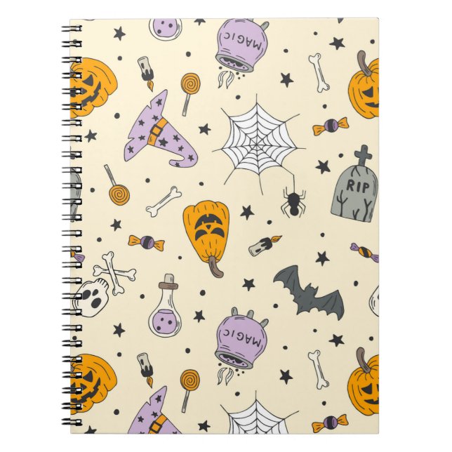 Cute Halloween Pattern Notebook (Front)