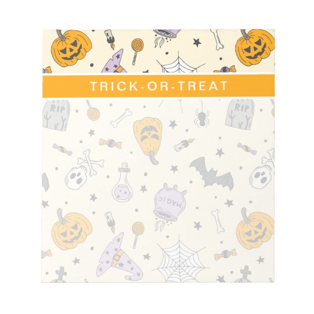 Cute Halloween Pattern Notepad (Front)