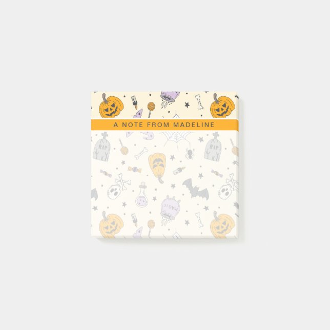Cute Halloween Pattern Post-it Notes (Front)