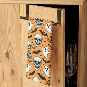 Cute Halloween Pattern Tea Towel