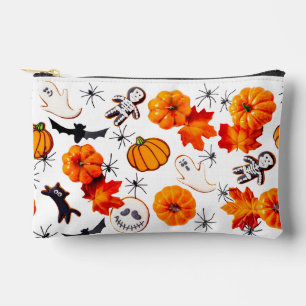 Cute Halloween Pattern with Pumpkins, Ghosts Accessory Pouch