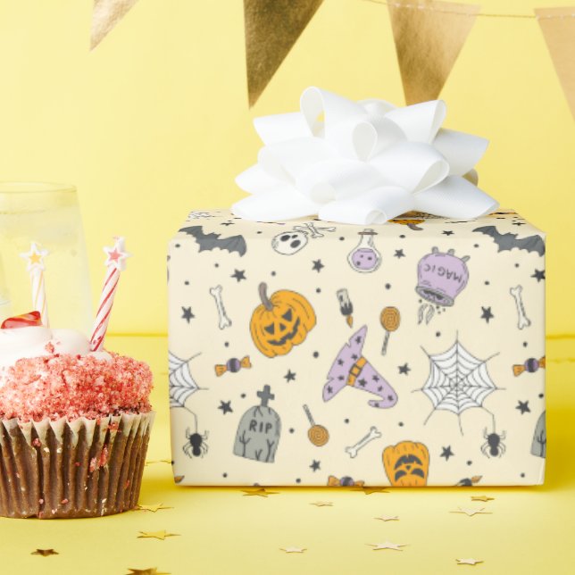 Cute Halloween Pattern Wrapping Paper (Birthday Party)