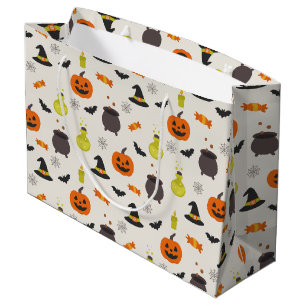 Cute Halloween Pattern Wrapping Paper Roll Large Gift Bag