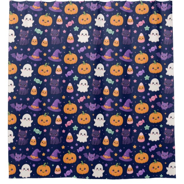 Cute Halloween patterned  Shower Curtain (Front)