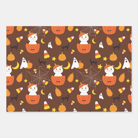 Cute Halloween patterns Wrapping Paper Sheet | Zazzle.co.uk
