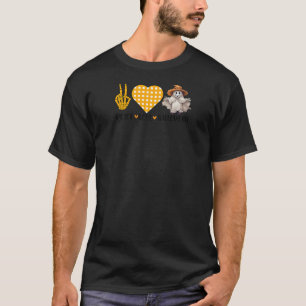 Cute Halloween Peace Love and Gnome Fall Girls Kid T-Shirt