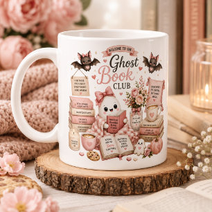 Cute Halloween Personalised Ghost Book Club Mug
