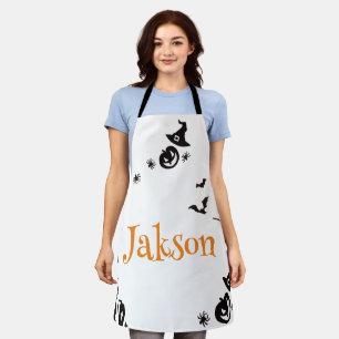 Cute Halloween Personalised Name Apron – Festive