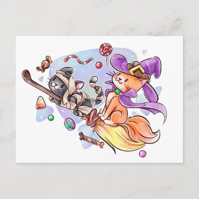 Cute Halloween Postcard (Front)