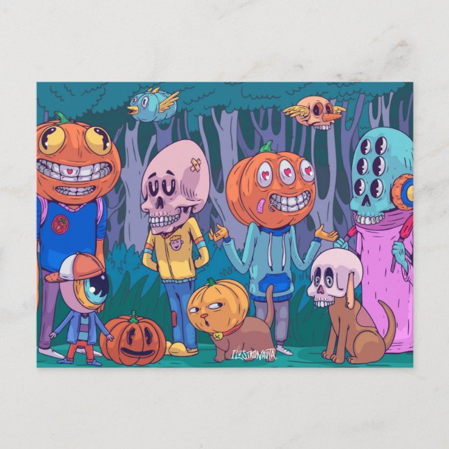 Cute Halloween Postcard (Front)