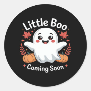 Cute Halloween Pregnancy Announcement Classic Round Sticker