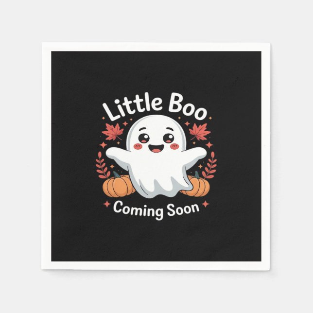 Cute Halloween Pregnancy Announcement Napkin (Front)