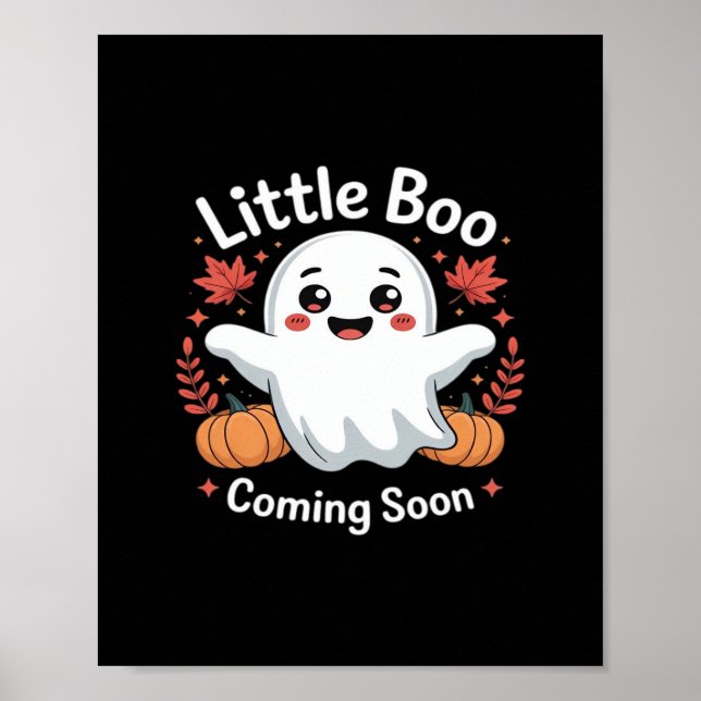 Cute Halloween Pregnancy Announcement Poster (Front)