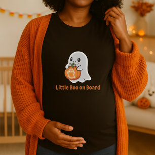 Cute Halloween Pregnant Little Boo on Board T-Shirt