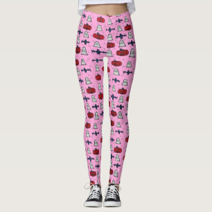 Cute Halloween Print on Pink Leggings