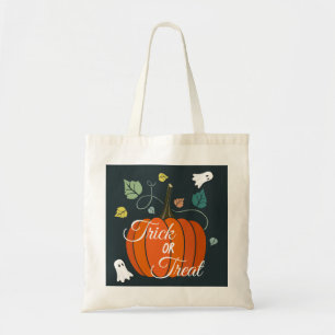 Cute Halloween Pumpkin and Ghosts Trick or Treat Tote Bag