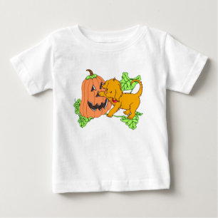 Cute Halloween Pumpkin and Puppy Baby T-Shirt