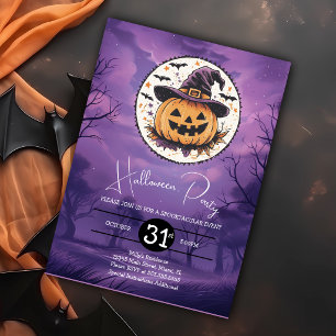 Cute Halloween Pumpkin Birthday Party  Invitation
