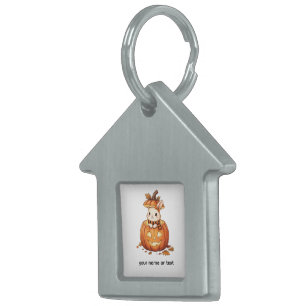 Cute Halloween Pumpkin Bunny - Cosy Fall Rabbit Ar Pet ID Tag