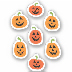 Cute Halloween Pumpkin Custom-Cut Vinyl Stickers