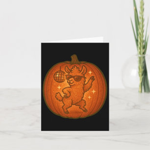 Cute Halloween Pumpkin Dancing Llama Spooky Fall S Card