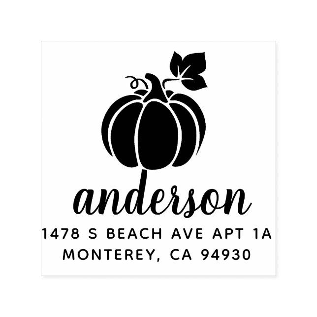Cute Halloween Pumpkin Fall Address Self-inking Stamp (Design)