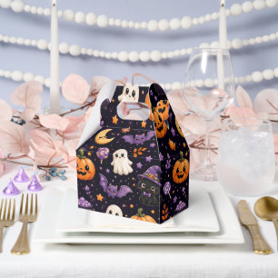 Cute Halloween Pumpkin Ghost Cat Bat Art Gable Favour Box