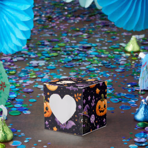Cute Halloween Pumpkin Ghost Cat Bat Art Heart Favour Box