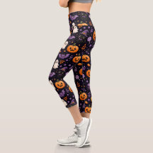 Cute Halloween Pumpkin Ghost Cat Bat Pattern Art