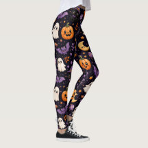 Cute Halloween Pumpkin Ghost Cat Bat Pattern Art