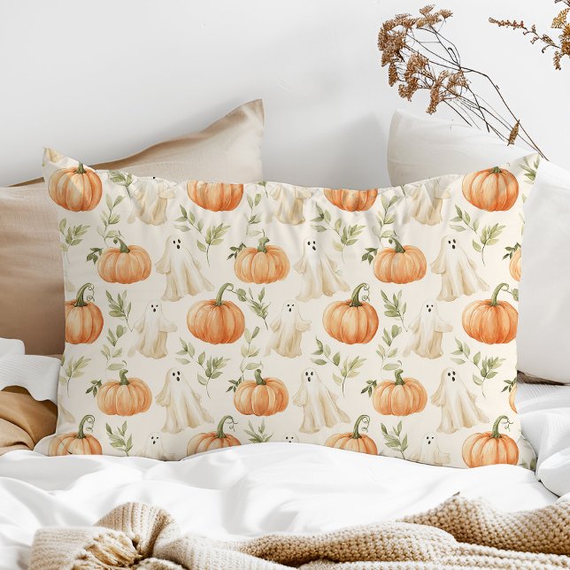 Cute Halloween Pumpkin Ghost Decorative Cushion (Creator Uploaded)