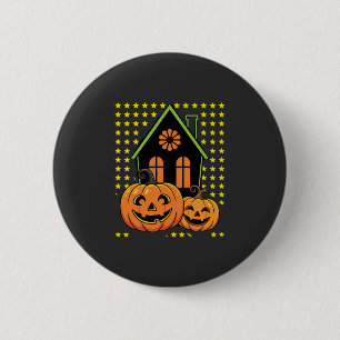 Cute Halloween Pumpkin Haunted House Star 6 Cm Round Badge